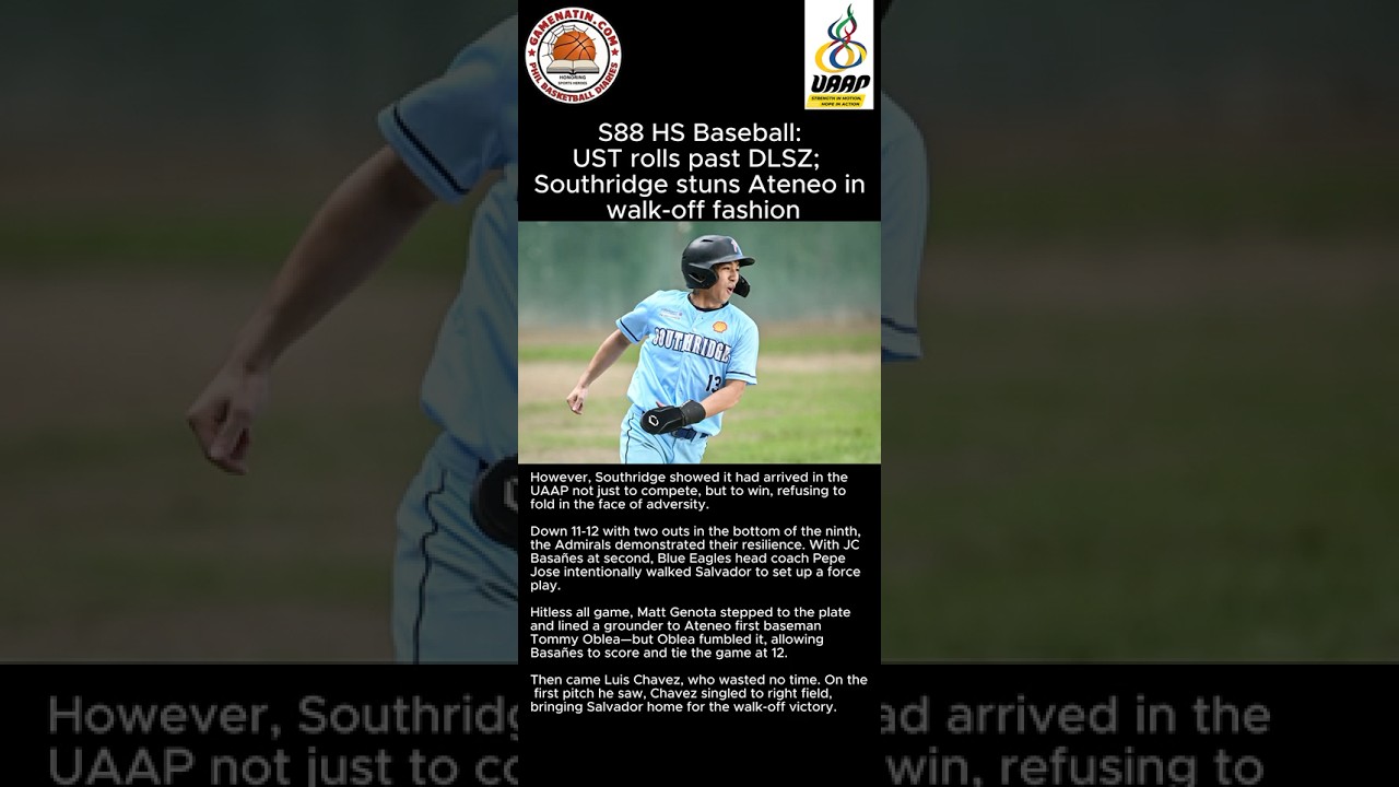 UAAP High School Baseball: Southridge stuns Ateneo; UST outslugs DLSU