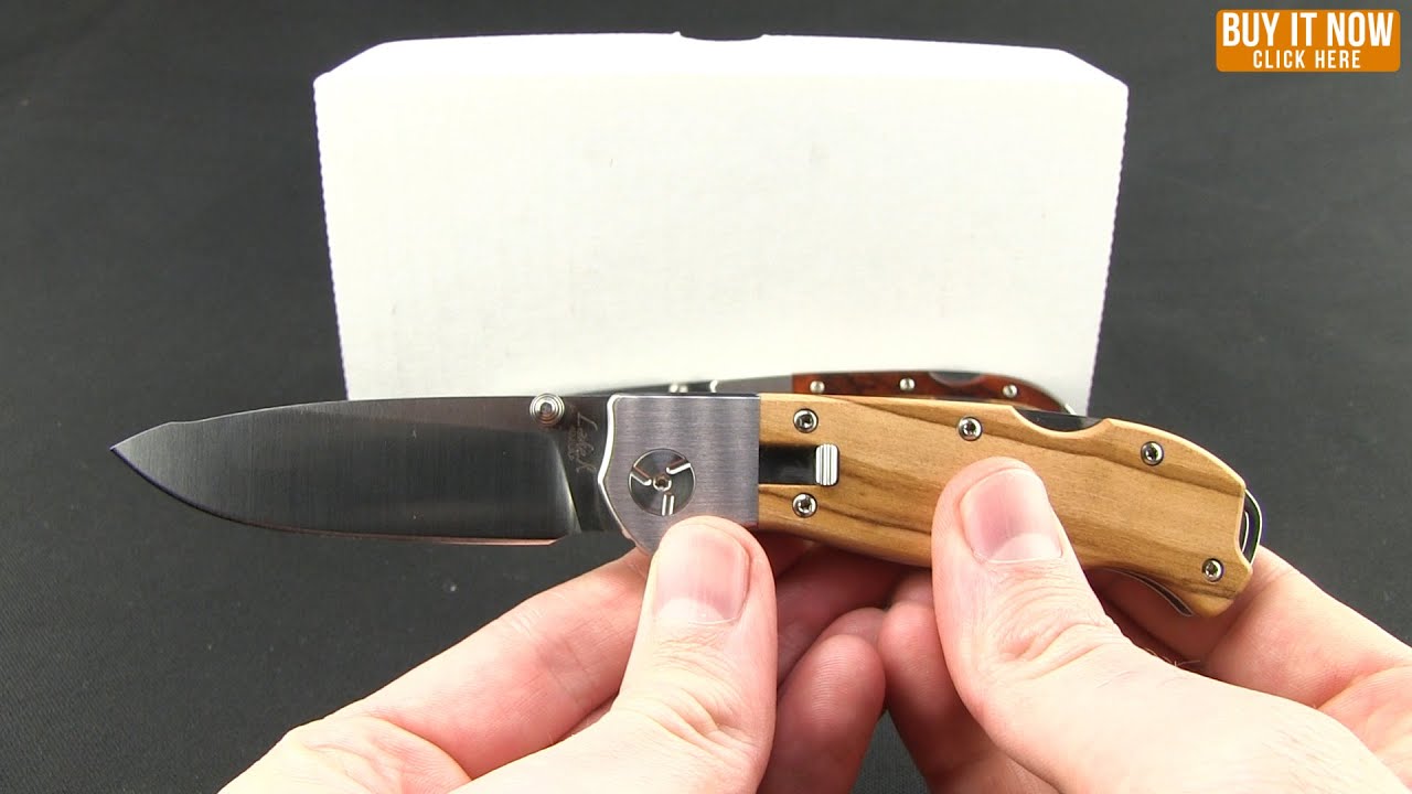 LakeR Model 1 Lockback Knife Olive Wood (3.125" Satin)