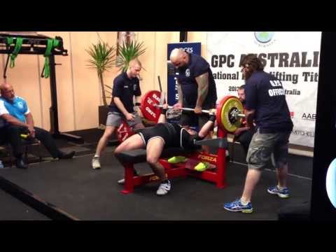 GPC Australia Nationals 2013 - Equipped Bench - 1st attempt - 160kg