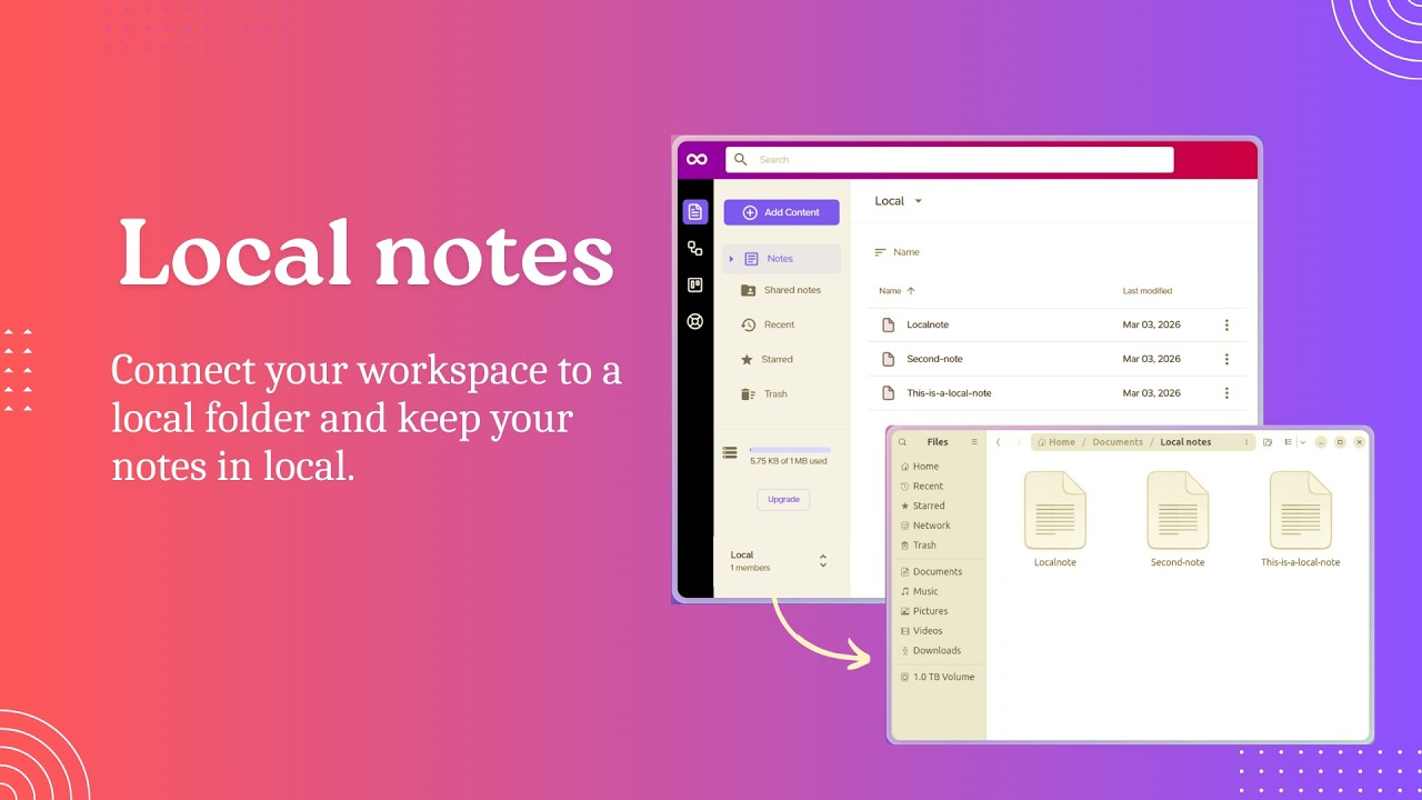 How to connect local storage with Elasticnote?