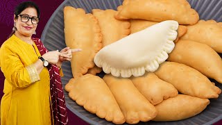 बिना साँचा ! दिवाली पर बनाए, ढेर सारी गुजिया - न फटेगी, न टूटेगी, 1 महीने चलेगी | Suji Mawa Gujiya