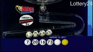 2017 08 15 Mega Millions Numbers and draw results