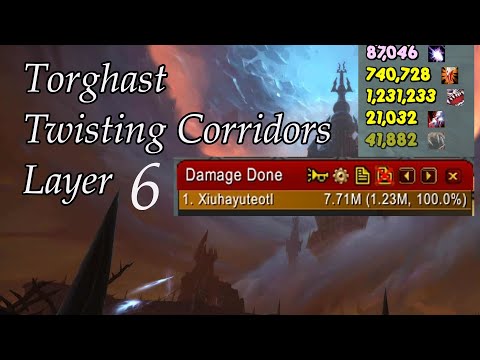 Torghast TWISTING CORRIDORS (1.23M DPS) Layer 6 Solo Feral Druid WoW Shadowlands