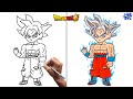 Goku Ultra Instinct drawing || How to draw Goku Ultra instinct full body easy