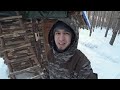 УШЕЛ ОДИН НА НОЧЬ В ИЗБУ. ЖИЗНЬ В ЛЕСНОЙ ХИЖИНЕ. ЗАПЕКАЮ МЯСО С ОВОЩАМИ В ПЕЧИ. RUSSIAN BUSHCRAFT.