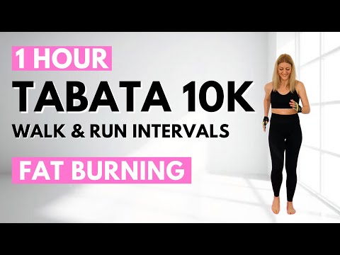 🔥INDOOR WALK & RUN TABATA INTERVALS🔥10K INDOOR WORKOUT🔥1HOUR CARDIO for CALORIE BURN & WEIGHT LOSS🔥