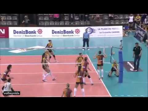 Volleyball Injury - Maret Grothues / RC Cannes vs Galatasaray 2014