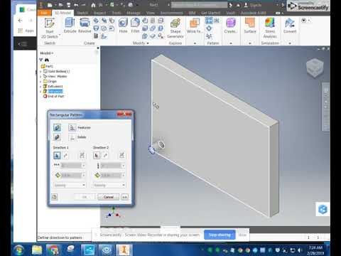 PLTW IED 5.5a #6 Rectangle Pattern (FEATURE)