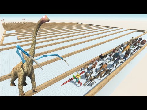 ESCAPE FROM ALIEN BRACHIOSAURUS - LAST SURVIVOR - ZIGZAG COURSE - Animal Revolt Battle Simulator