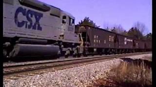 preview picture of video 'CSX southbound coal train at Roebuck, SC. (1991)'