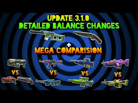 Detailed 6 guns balance change | Mega comparision || Guns Of Boom