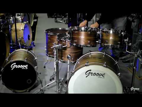 Groove Drum Co. Walnut Diamond Inlays 22",10,12,14,16" + 16"BD