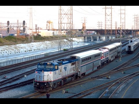 Union Pacific & Amtrak Trains in Los Angeles - 4/16/16