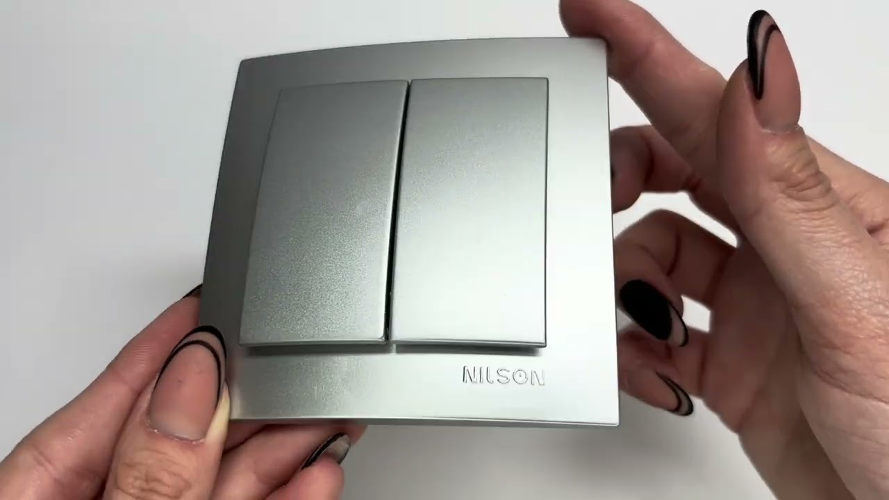 Вимикач двоклавішний NILSON Touran срібло 24131003