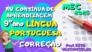 Continuous learning assessment - Clico I - 2025 - MEC - 9th grade - Portuguese | CORRECTION