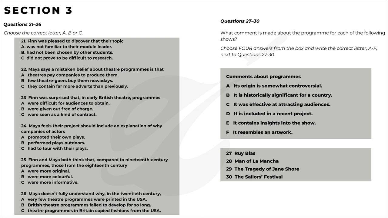 Practice Shadowing: CAM 20 | IELTS LISTENING TEST | TEST 3 - SECTION 3 ...