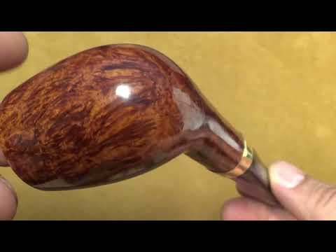 Pipa Dunhill Amber Flame DR 1 Fiamma (2001) con vera in oro 18kt 10mm - DHAF02