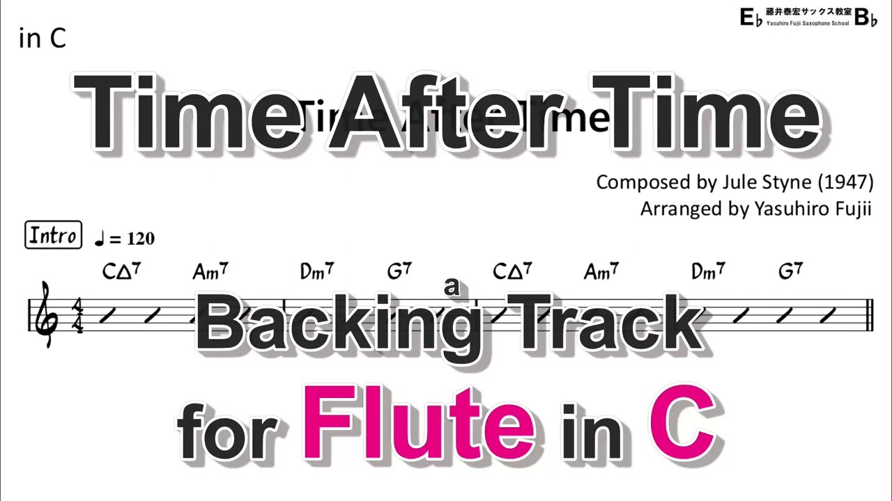 Time After Time - Backing Track with Sheet Music for Flute in C