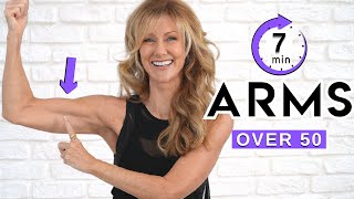 7 Minute TONED ARM Workout With Weights Over 50!