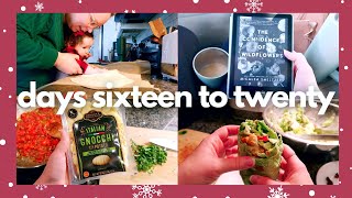 VLOGMAS DAYS 16-20 | salt dough ornament, lots of yummy meals, road trip + cheese & wine advent