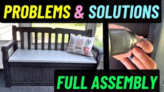 Keter Solana Outdoor Storage Bench - FULL ASSEMBLY & solutions to problems - a review.