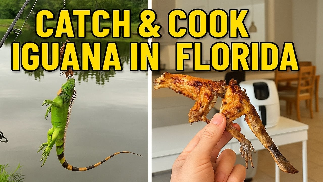 Iguana Catch and Cook INVASIVE SPECIES in Key West Florida
