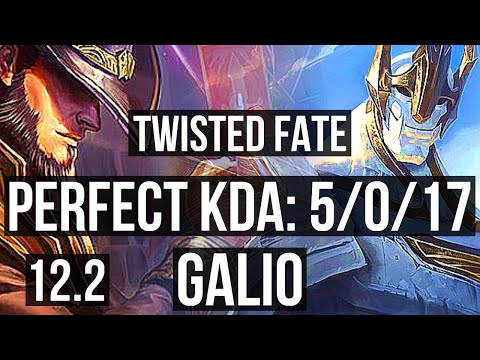 TWISTED FATE vs GALIO (MID) | 5/0/17, 67% winrate | KR Master | 12.2