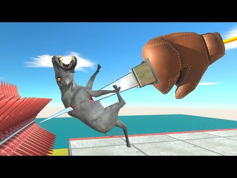 Hit With Spiked Boxing Glove and Pushed Back by Giant Peashooter