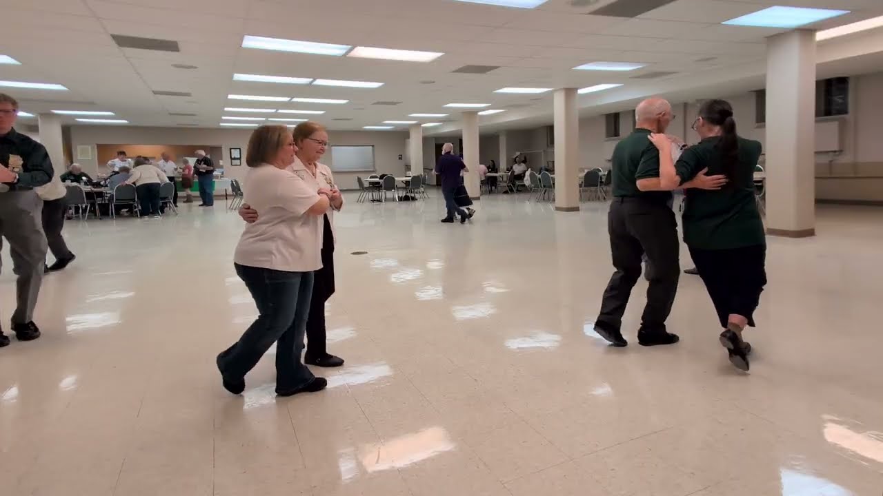 Round dancing with Jacqui Landau cueing at Missouri Promenaders Square Dance Club in Overland, MO 3/20/26.