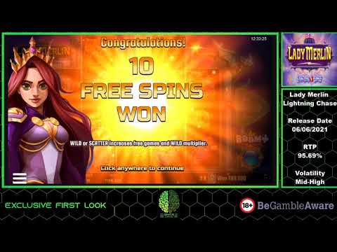 Lady Merlin Lightning Chase Releasing 06/06/2021 Bonus and Base Game Features Big Win