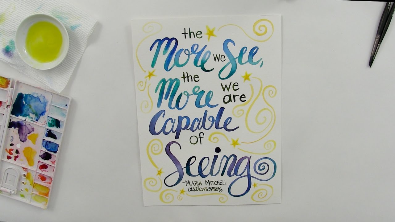 Watercolor Brush Lettering Tutorial for Beginners from Beautifully Said