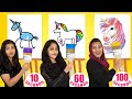 10 SECONDS Vs 60 SECONDS Vs 100 SECONDS DRAWING CHALLENGE 😂EXTREME FUNNY DRAWING CHALLENGE| PULLOTHI