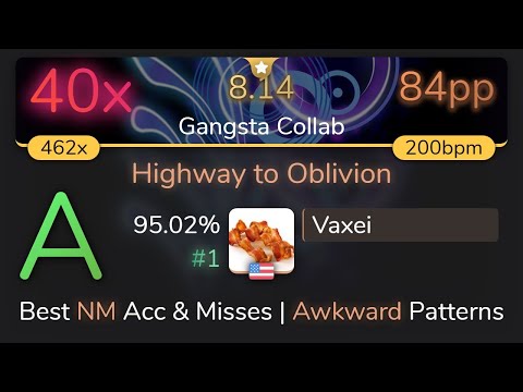 [8.14⭐] Vaxei | DragonForce - Highway to Oblivion [Gangsta Collab] 95.02% {#1 40❌} - osu!