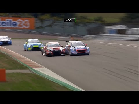 ADAC TCR Germany 2018. Race 2 Sachsenring. Last Laps Battle for Win