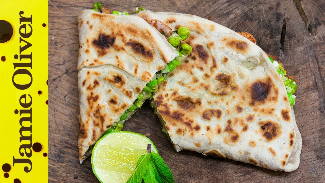 Pea & feta quesadillas: Tommi Miers