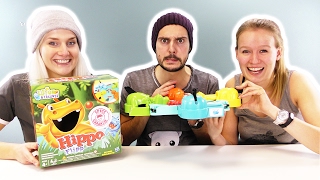 HIPPO FLIP CHALLENGE - VOLLFRESSEN OHNE ENDE! Kaan vs Kathi vs Nina - Spiel mit mir Kinderspielzeug