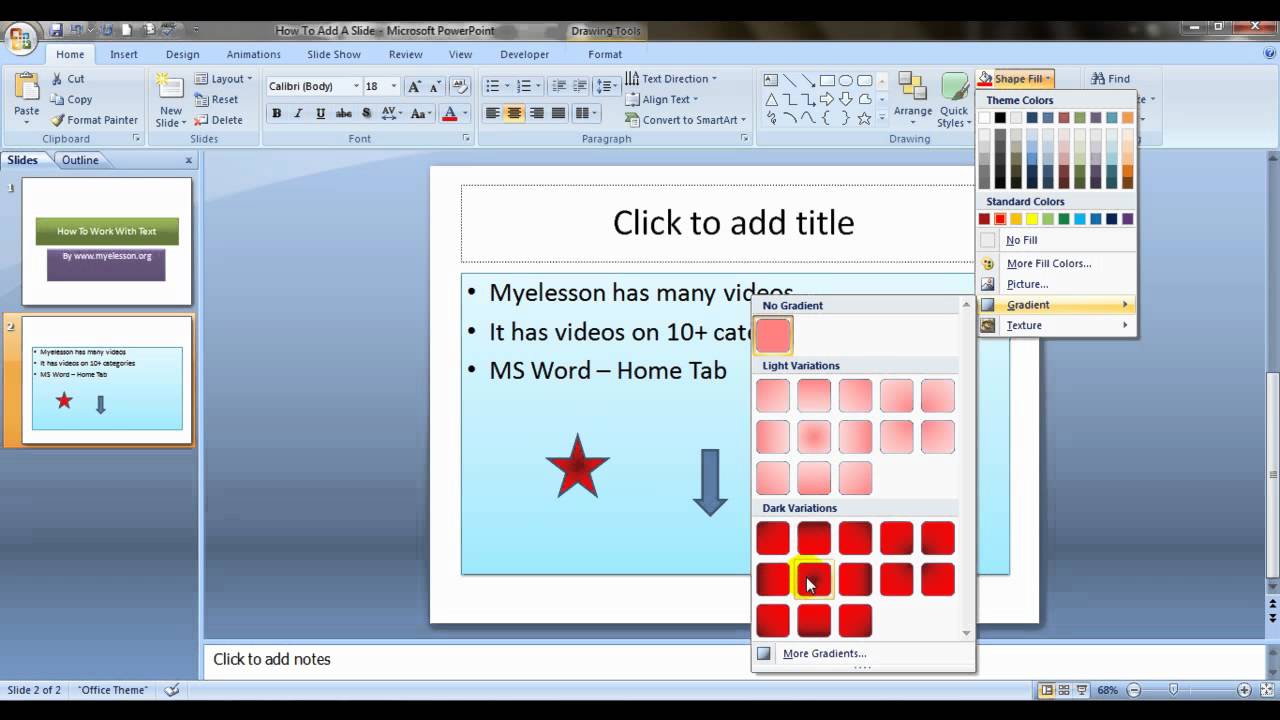 Editing Text in MS PowerPoint