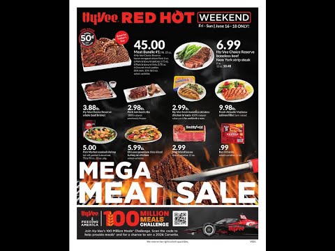 Hy-Vee Red Hot Mega Meat 3-Day Weekend Sale Ad Flyer 06.16.2023-06.18.2023 Stock-up Prepping Food