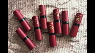 Golden Rose Velvet Matte Rujlarım / Swatchlar