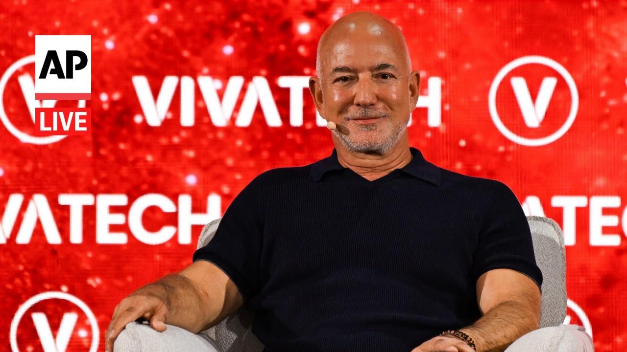 زنده: جف بزوس در کنفرانس VivaTech در پاریس - YouTube صحبت می کند