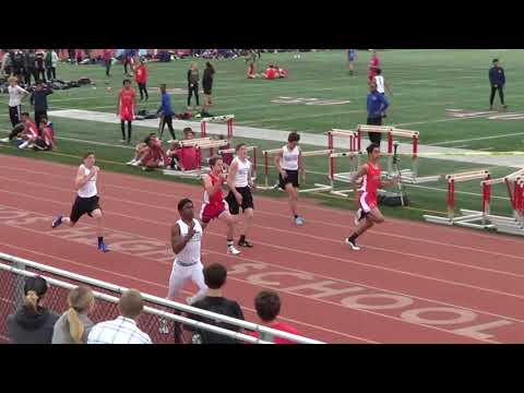 FSB 100m Heat 3 vs Servite & Rosary 3-7-18 - Los Alamitos Boys