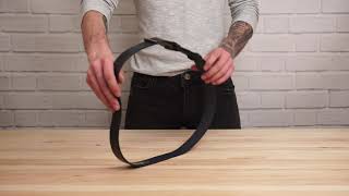 Шкіряний ремінь брюк Grande Pelle 00866 синій