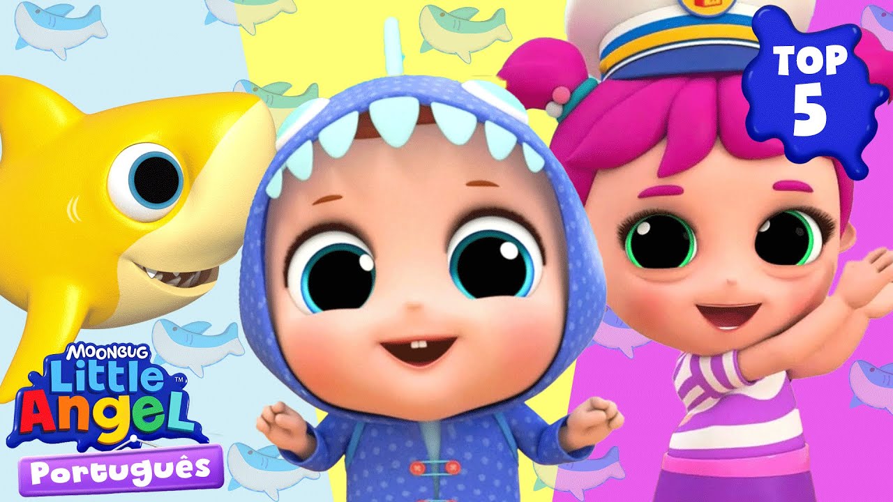 Top 5 episódios de animais 🦈 Little Angel Brasil | Músicas Infantis em Português