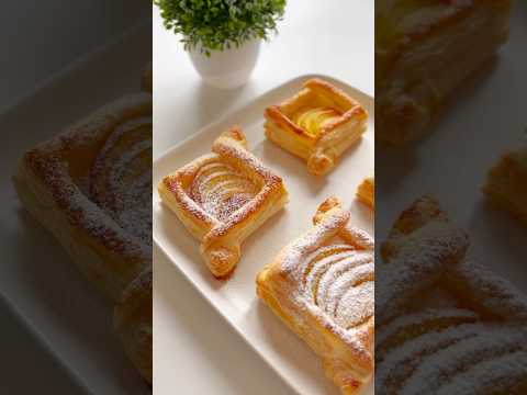 Peach Puff Pastry Snack. How to Make Puffs at Home #shorts