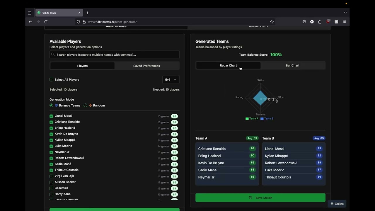 Fulbito Stats video preview