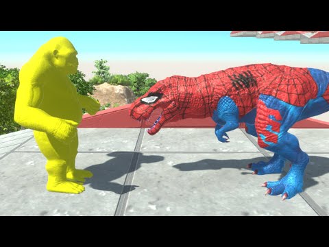 Golden Goro vs Spiderman T-Rex Death Run Tour - Animal REvolt Battle Simulator