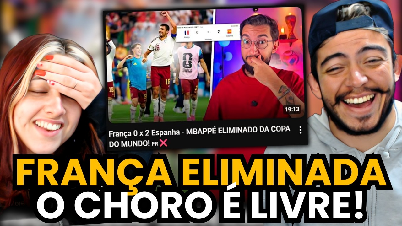 França 0 x 2 Espanha - MBAPPÉ ELIMINADO DA COPA DO MUNDO! 🇫🇷❌ | react