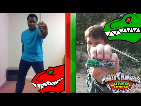 Power Rangers Dino Super Charge Red & Green Morph