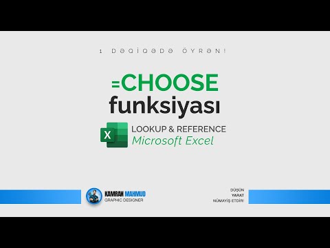 #1dəqiqədəöyrən CHOOSE FUNKSİYASI | Lookup & Reference