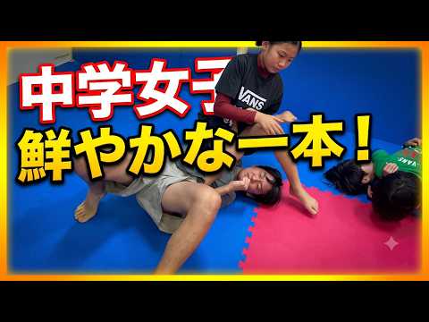 中学女子鮮やかな1本